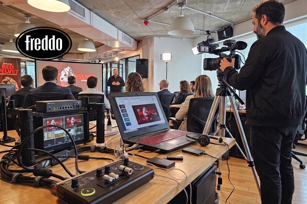 Lanzamiento interno de producto en oficinas Freddo con streaming en vivo para Latinoamérica - KinoBovio